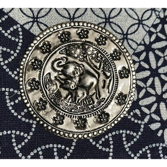 Cosmetic Makeup Case Travel Zip Bag Elephant Toiletry Organizer Blue Patchwork - Picture 2 of 3